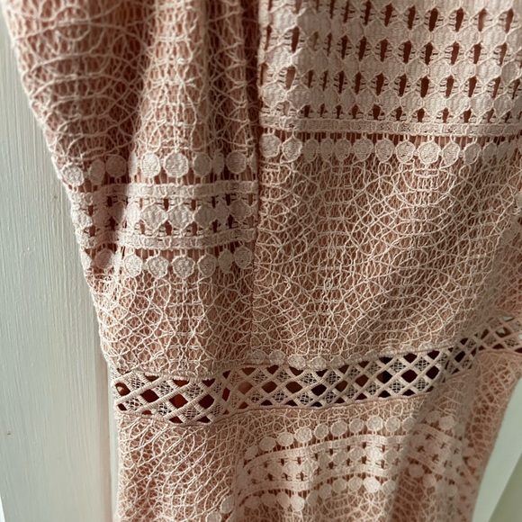 EUC City Studio Blush Lace Sleeveless Dress w/Asymmetrical Neckline, Lined - Picture 2 of 14